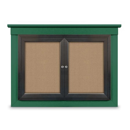 24x36 1-Door Enclosed Outdoor Letterboard,Hdr,Black Felt/Bronze